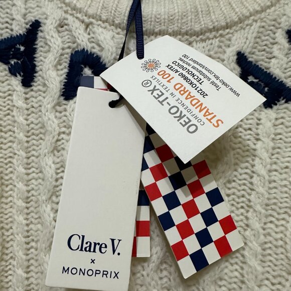 Clare V CHARMANT FISHERMAN'S SWEATER Size M NWT - Picture 3 of 6